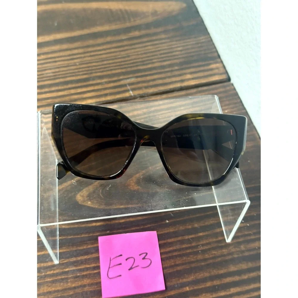 Prada SPR 19Z 2AU-6S1 Women's Brown Tortoise Sunglasses Cat Eye Full Rim 145 mm